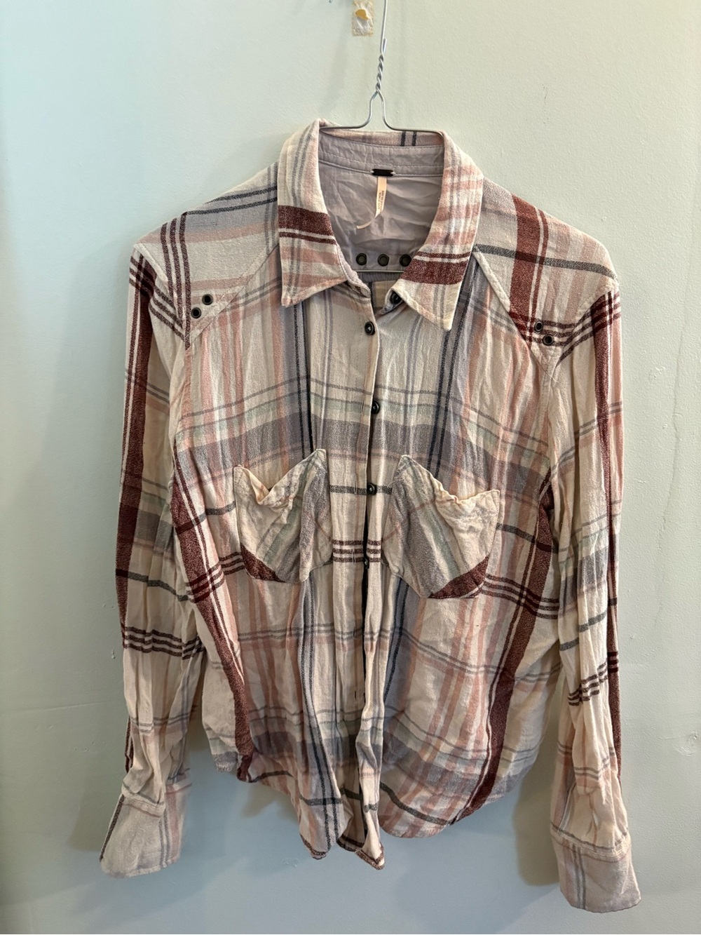 Free people plaid button down